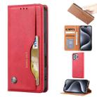 For iPhone 16 Pro Knead Skin Texture Flip Leather Phone Case(Red) - 1