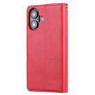 For iPhone 16 Plus Knead Skin Texture Flip Leather Phone Case(Red) - 3