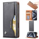 For iPhone 16 Knead Skin Texture Flip Leather Phone Case(Black) - 1