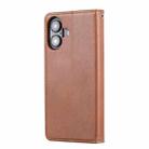 For iPhone 16 Knead Skin Texture Flip Leather Phone Case(Brown) - 3