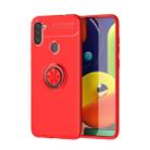 For Samsung Galaxy A11 Lenuo Shockproof TPU Protective Case with Invisible Holder(Red) - 1