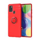 For Samsung Galaxy A21s Lenuo Shockproof TPU Protective Case with Invisible Holder(Red) - 1