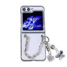 For Samsung Galaxy Z Flip5 Plating PC Phone Case with Bracelet(Butterfly Bracelet) - 1