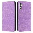 For Samsung Galaxy S23 FE 5G Ethnic Embossed Adsorption Leather Phone Case(Purple) - 1