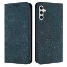 For Samsung Galaxy S23 FE 5G Ethnic Embossed Adsorption Leather Phone Case(Blue) - 1