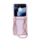 For Motorola Razr 40 Ultra Skin Feel PC Portable Handbag Type Phone Case(Pink) - 1