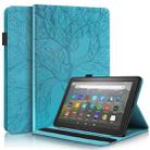 For Amazon Kindle Fire HD 10 2023 Life Tree Series Horizontal Flip Leather Tablet Case(Lake Blue) - 1