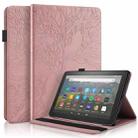 For Amazon Kindle Fire HD 10 2023 Life Tree Series Horizontal Flip Leather Tablet Case(Rose Gold) - 1