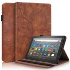 For Amazon Kindle Fire HD 10 2023 Life Tree Series Horizontal Flip Leather Tablet Case(Brown) - 1