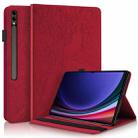 For Samsung Galaxy Tab S9 Ultra Life Tree Series Horizontal Flip Leather Tablet Case(Red) - 1