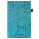 For Samsung Galaxy Tab S9 / S9 FE Life Tree Series Horizontal Flip Leather Tablet Case(Lake Blue) - 2