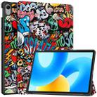 For Huawei MatePad 11.5 2023 Custer Painted 3-Fold Holder Smart Leather Tablet Case(Graffiti) - 1