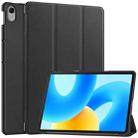 For Huawei MatePad 11.5 2023 Custer Texture 3-Fold Holder Leather Tablet Case(Black) - 1
