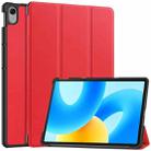 For Huawei MatePad 11.5 2023 Custer Texture 3-Fold Holder Leather Tablet Case(Red) - 1