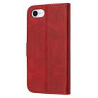 For iPhone SE 2024 Embossed Happy Cat Pattern Flip Leather Phone Case(Red) - 3