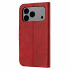 For iPhone 17 Pro Max Embossed Happy Cat Pattern Flip Leather Phone Case(Red) - 3