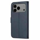 For iPhone 17 Pro Max Embossed Happy Cat Pattern Flip Leather Phone Case(Blue) - 3
