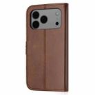 For iPhone 17 Pro Max Embossed Happy Cat Pattern Flip Leather Phone Case(Brown) - 3