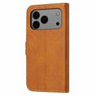 For iPhone 17 Pro Max Embossed Happy Cat Pattern Flip Leather Phone Case(Yellow) - 3