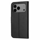 For iPhone 17 Pro Max Embossed Happy Cat Pattern Flip Leather Phone Case(Black) - 3