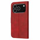 For iPhone 17 Pro Embossed Happy Cat Pattern Flip Leather Phone Case(Red) - 3