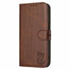 For iPhone 17 Pro Embossed Happy Cat Pattern Flip Leather Phone Case(Brown) - 2