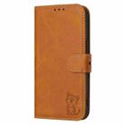 For iPhone 17 Air Embossed Happy Cat Pattern Flip Leather Phone Case(Yellow) - 2