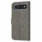 For iPhone 17 Air Embossed Happy Cat Pattern Flip Leather Phone Case(Grey) - 3