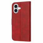 For iPhone 17 Embossed Happy Cat Pattern Flip Leather Phone Case(Red) - 3