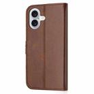 For iPhone 17 Embossed Happy Cat Pattern Flip Leather Phone Case(Brown) - 3