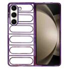 For Samsung Galaxy Z Fold5 Electroplating TPU Shield Phone Case(Purple) - 1