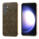 For Samsung Galaxy S23 FE 5G Nano Plating Weave Plaid Texture PU Phone Case(Green) - 1