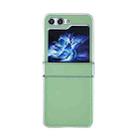 For Samsung Galaxy Z Flip5 Metallic Painting Leather Texture Phone Case(Green) - 1