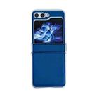 For Samsung Galaxy Z Flip5 Metallic Painting Leather Texture Phone Case(Blue) - 1