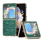 For Samsung Galaxy Z Flip5 Sky Series Nano Electroplating Genuine Leather Phone Case(Green) - 1