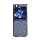 For Samsung Galaxy Z Flip5 Braided Leather Texture PC Phone Case(Blue) - 1