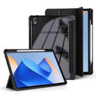 For Huawei MatePad 11 2023 3-Fold Clear Acrylic Leather Tablet Case(Black) - 1