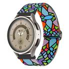 For Coros Pace 2 / Coros Apex 42mm 20mm Painted Colorful Nylon Woven Buckle Watch Band(Geometric Rainbow) - 1