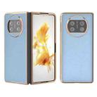 For Huawei Mate X3 Electroplating Haze Texture PU Phone Case(Light Blue) - 1
