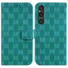 For Sony Xperia 10 V Double 8-shaped Embossed Leather Phone Case(Green) - 1