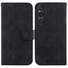 For Sony Xperia 10 V Double 8-shaped Embossed Leather Phone Case(Black) - 1