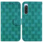For Sony Xperia 1 IV Double 8-shaped Embossed Leather Phone Case(Green) - 1
