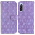For Sony Xperia 1 IV Double 8-shaped Embossed Leather Phone Case(Purple) - 1