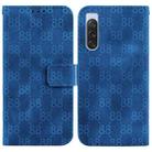 For Sony Xperia 1 IV Double 8-shaped Embossed Leather Phone Case(Blue) - 1