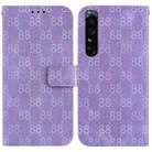 For Sony Xperia 5 III Double 8-shaped Embossed Leather Phone Case(Purple) - 1