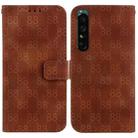 For Sony Xperia 5 III Double 8-shaped Embossed Leather Phone Case(Brown) - 1