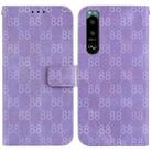 For Sony Xperia 10 III Double 8-shaped Embossed Leather Phone Case(Purple) - 1