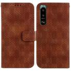 For Sony Xperia 10 III Double 8-shaped Embossed Leather Phone Case(Brown) - 1