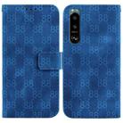 For Sony Xperia 10 III Double 8-shaped Embossed Leather Phone Case(Blue) - 1