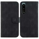 For Sony Xperia 10 III Double 8-shaped Embossed Leather Phone Case(Black) - 1